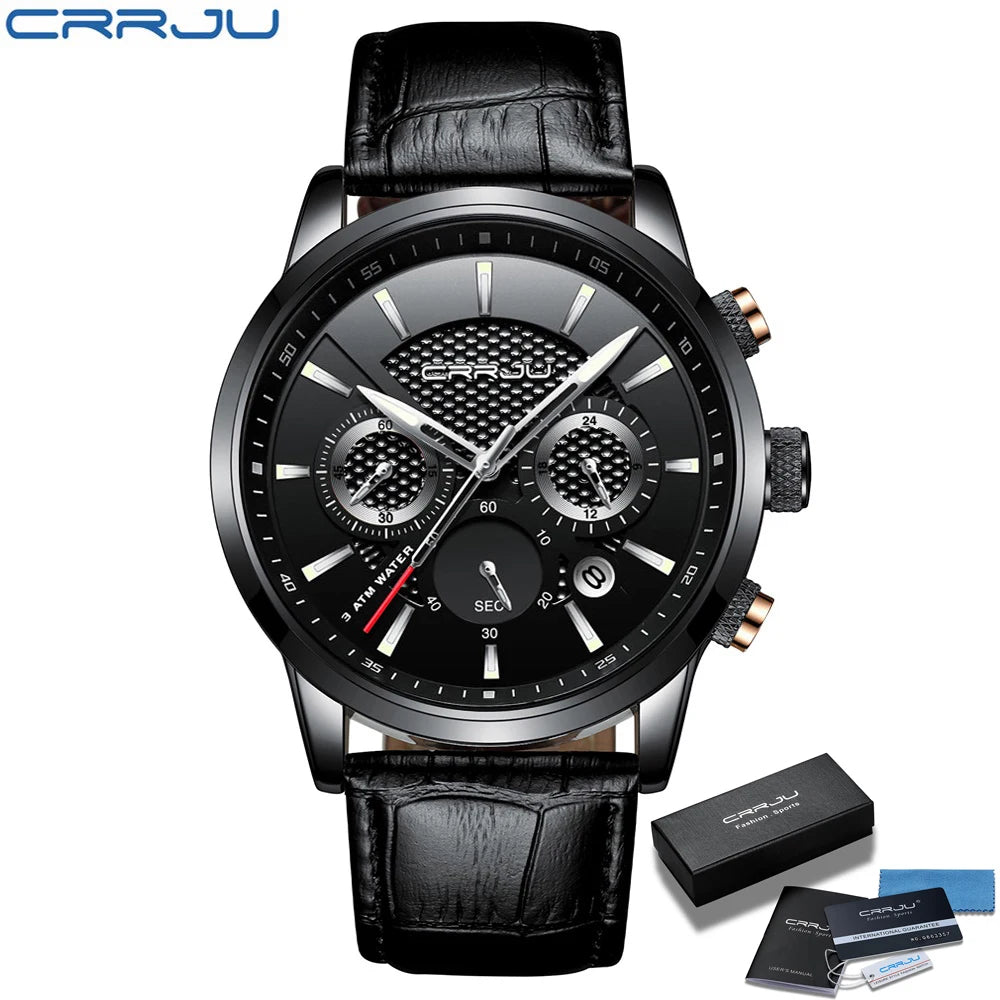 Watches Mens 2021 Casual Leather Quartz Men'S Watch Top Brand Luxury Business Clock Male Sport Waterproof Date Chronograph