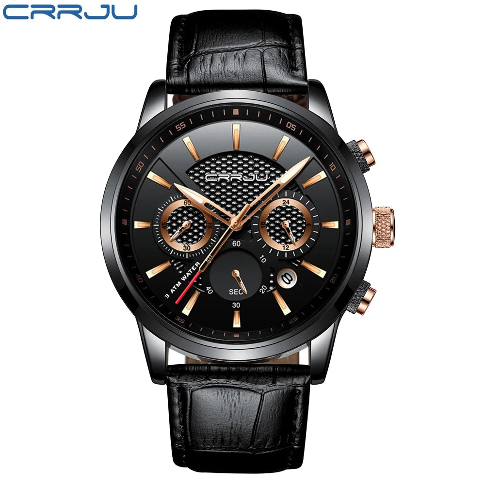 Watches Mens 2021 Casual Leather Quartz Men'S Watch Top Brand Luxury Business Clock Male Sport Waterproof Date Chronograph