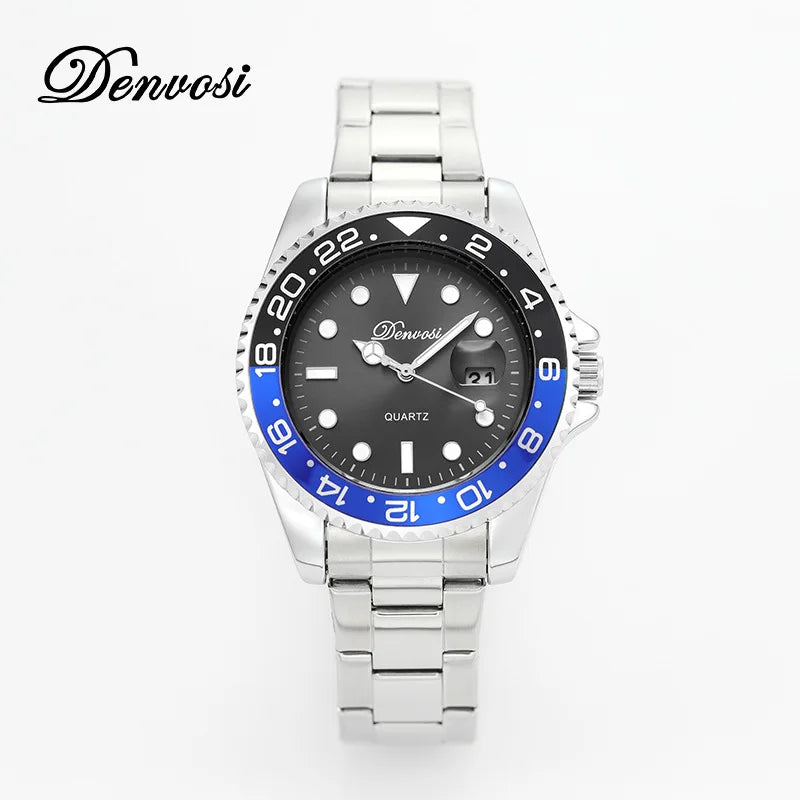Men'S Fashion Business Quartz Watch Waterproof &Durable Stainless Steel Luminous Wrist Watchs
