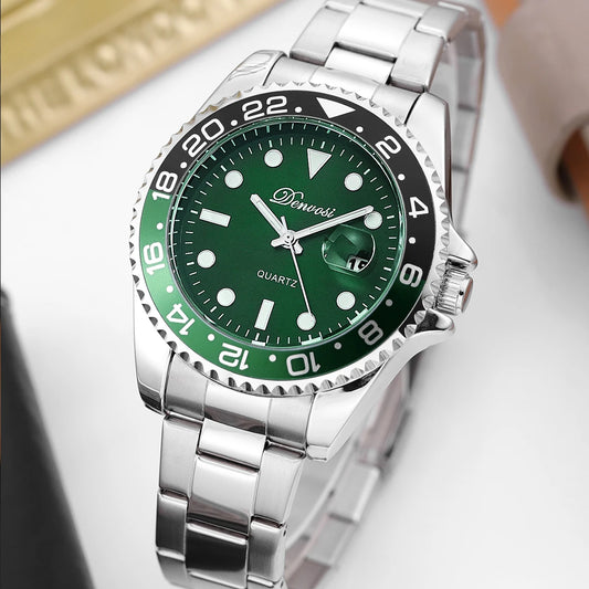 Men'S Fashion Business Quartz Watch Waterproof &Durable Stainless Steel Luminous Wrist Watchs